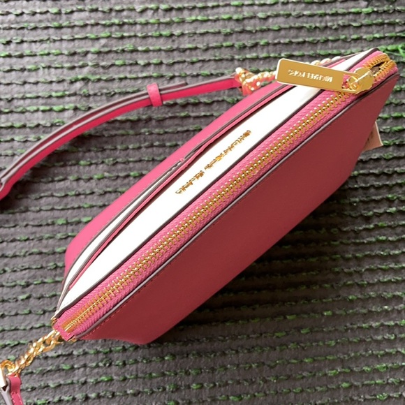 Michael Kors Jet Set Travel Medium Dome Crossbody Rosewood Leather - Picture 5 of 16